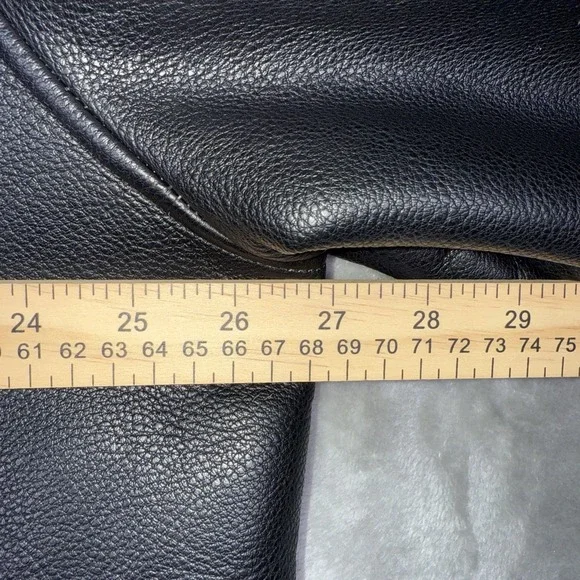 Calvin Klein Bomber Jacket Black Faux Leather Faux Fur Lined Men's Size XL - Picture 10 of 13